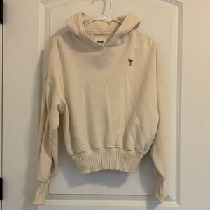 Aerie- XS Cream Hoodie with Embroidered Bow Logo